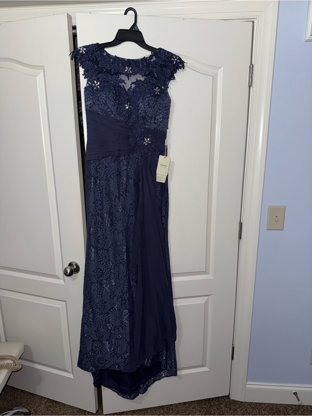 Navy Lace Mother Of The Bride Dress